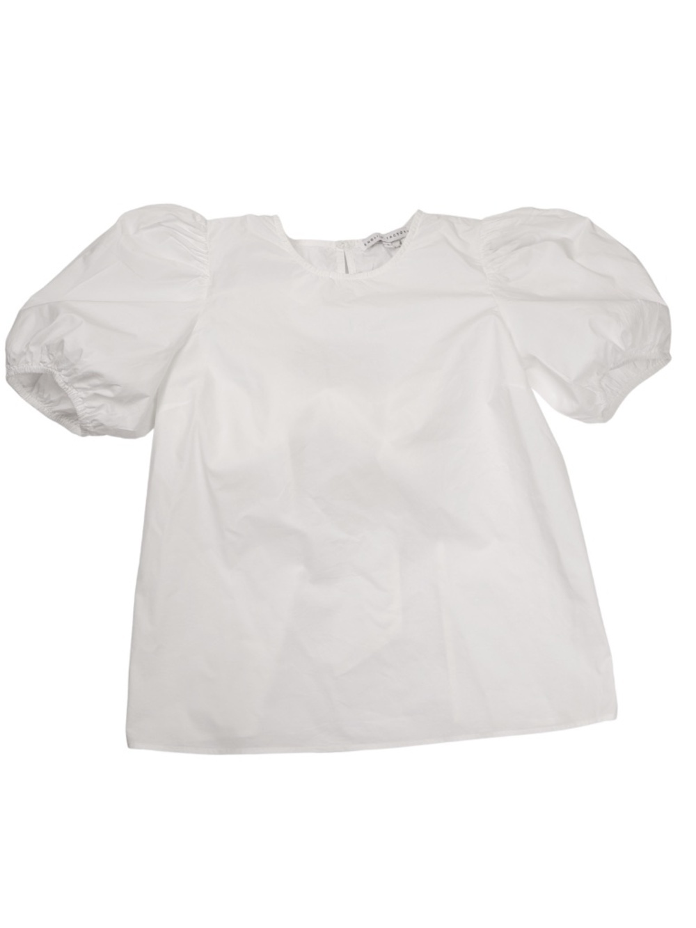 English Factory White Puff Sleeve Open Back Bow Blouse Size Small